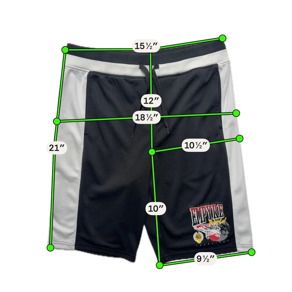 Empyre Basketball Shorts Mens Small Black White‎ Timeless Classic Graphic Mesh